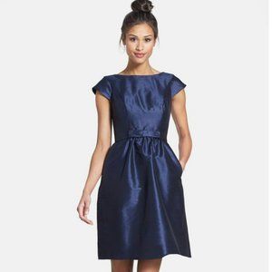 Alfred Sung Woven Fit & Flare Dress, Size 8, MIDNIGHT Blue
